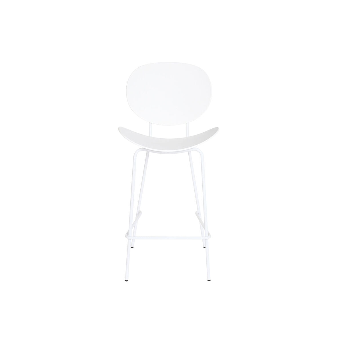 DKD Home Decor Hocker weiss aus Metall und Polypropylen im urbanen Design – Seitenansicht