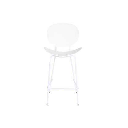 DKD Home Decor Hocker weiss aus Metall und Polypropylen im urbanen Design – Seitenansicht