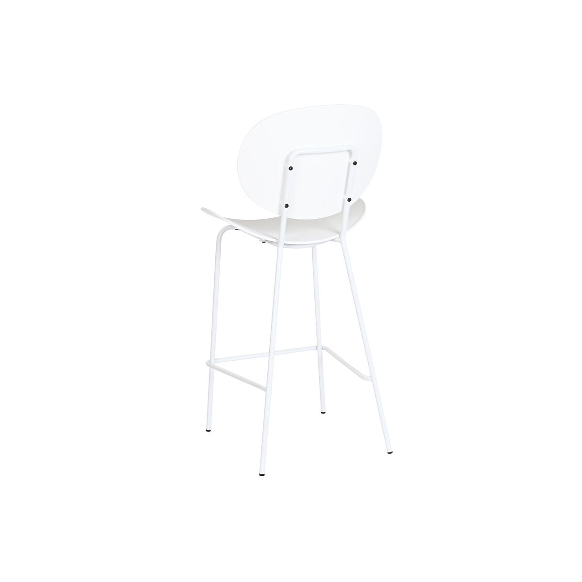 DKD Home Decor Hocker weiss aus Metall und Polypropylen im urbanen Design – Rückansicht