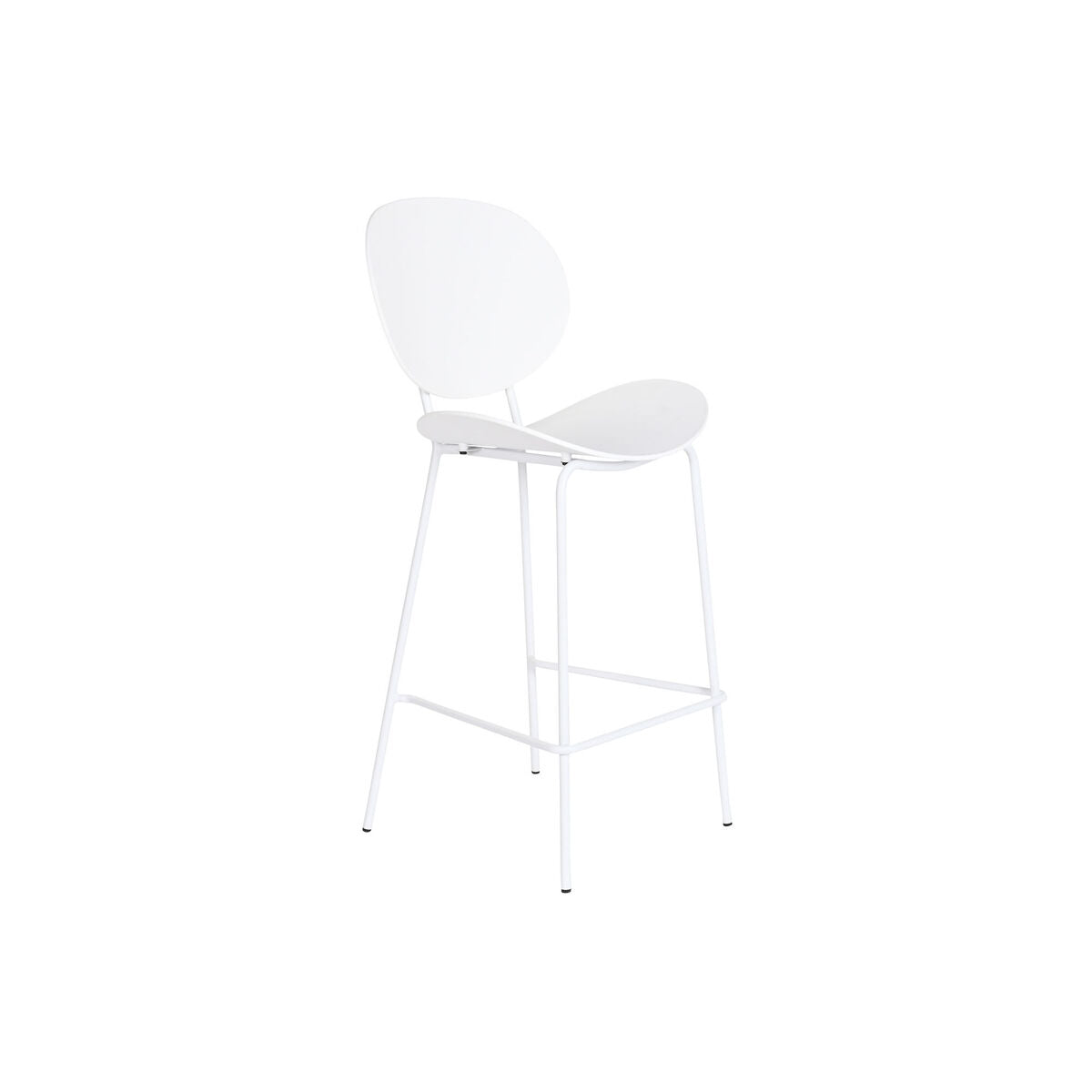 DKD Home Decor Hocker weiss aus Metall und Polypropylen im urbanen Design – Produktansicht