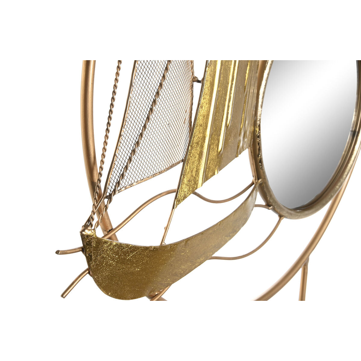Goldene Deko-Figur aus Metall mit Spiegel und mediterranem Segelboot-Motiv von DKD Home Decor – Detailansicht