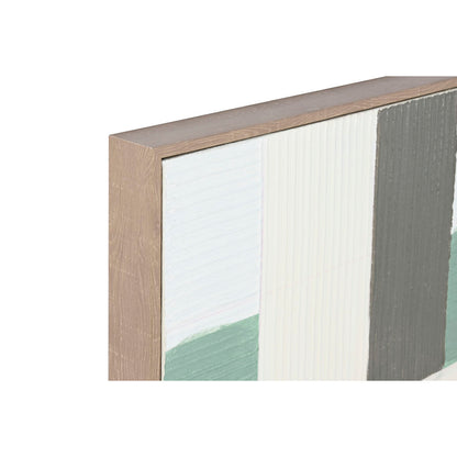 Home ESPRIT handgemaltes abstraktes Leinwandbild in Grün und Beige aus Kiefer und Leinwand, 82 x 4,5 x 102 cm – Rückansicht