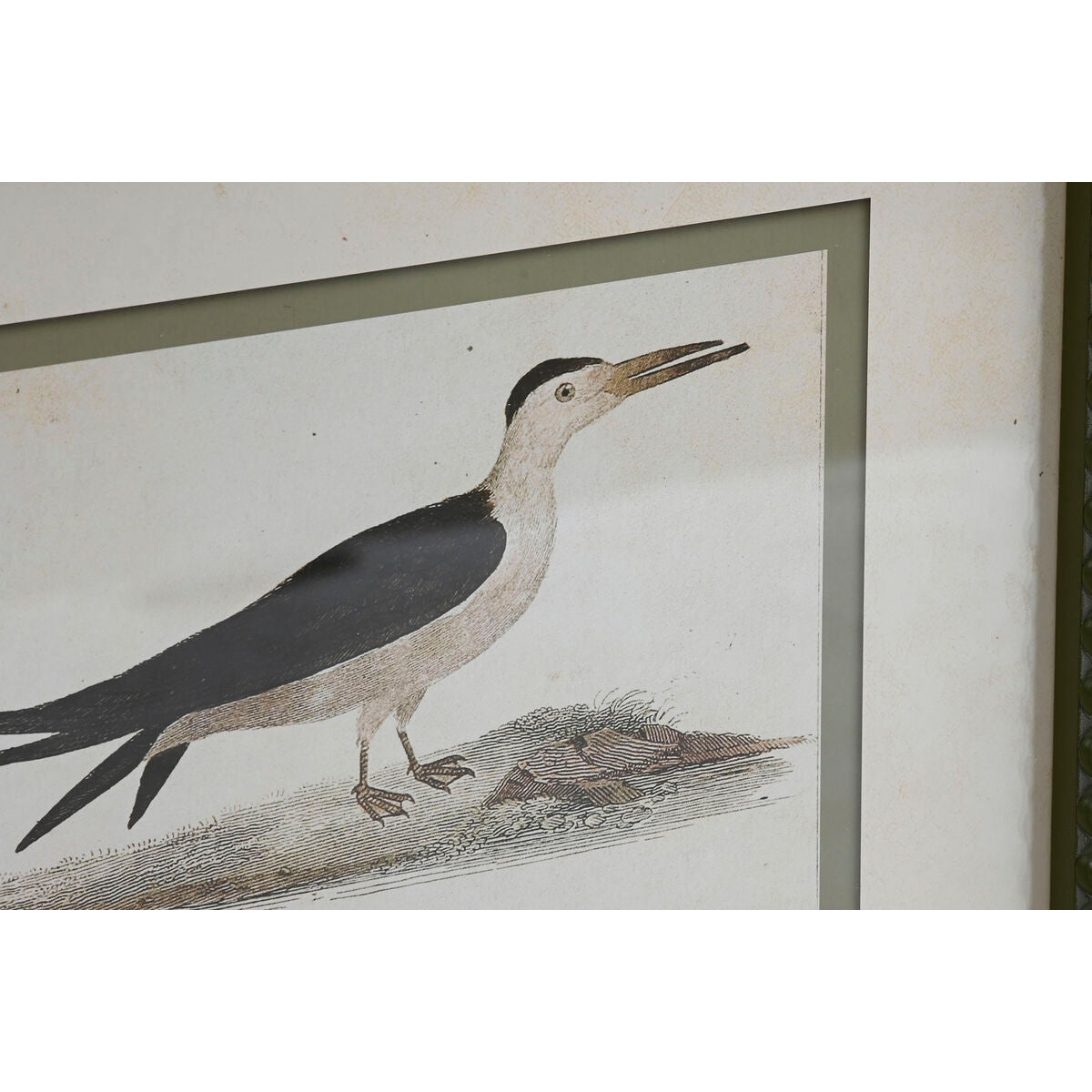 Home ESPRIT Bild mit Vögeln im Cottage-Stil aus Kristall und Birke, grün und beige, ca. 40 x 54 cm – Seitenansicht