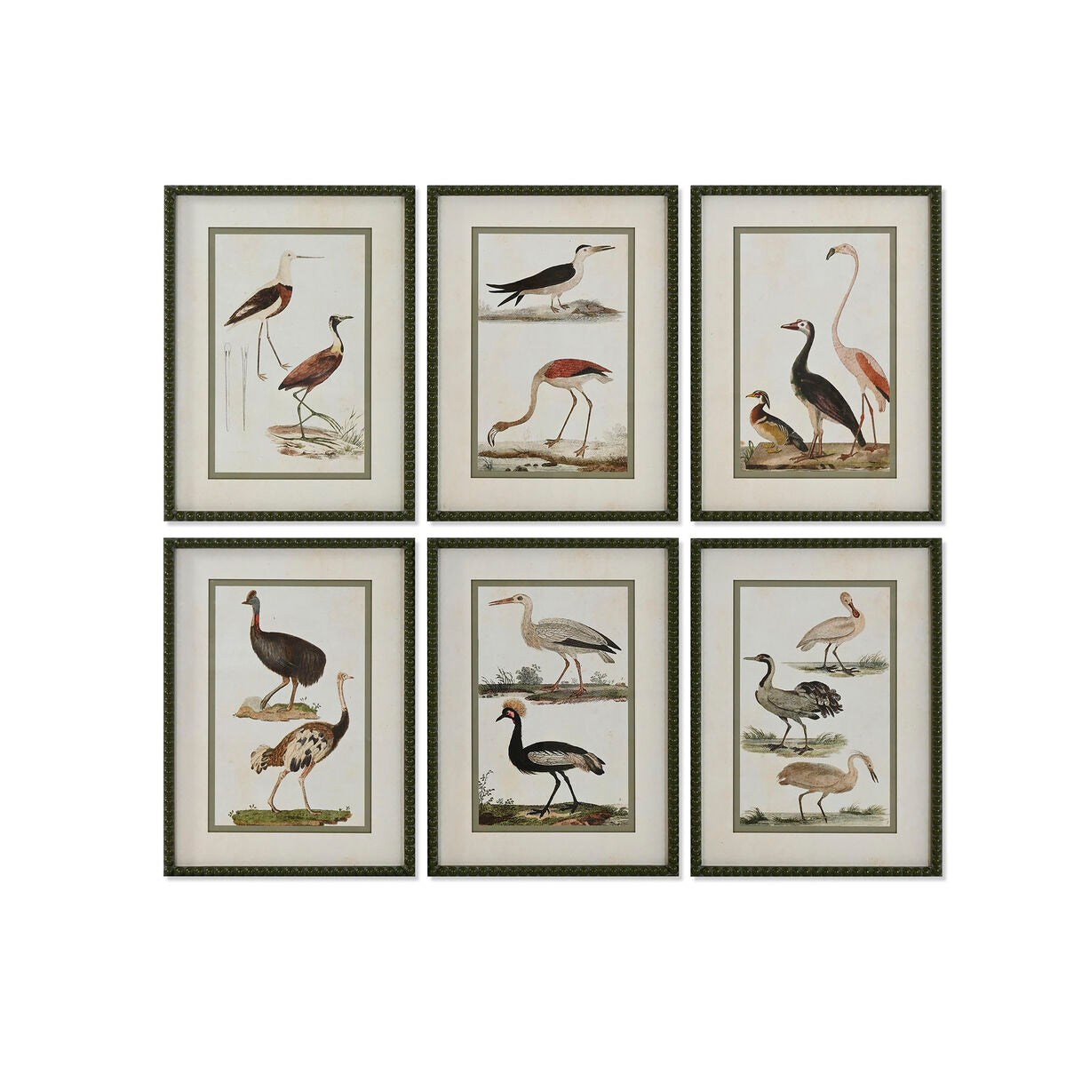 Home ESPRIT Bild mit Vögeln im Cottage-Stil aus Kristall und Birke, grün und beige, ca. 40 x 54 cm – Produktansicht