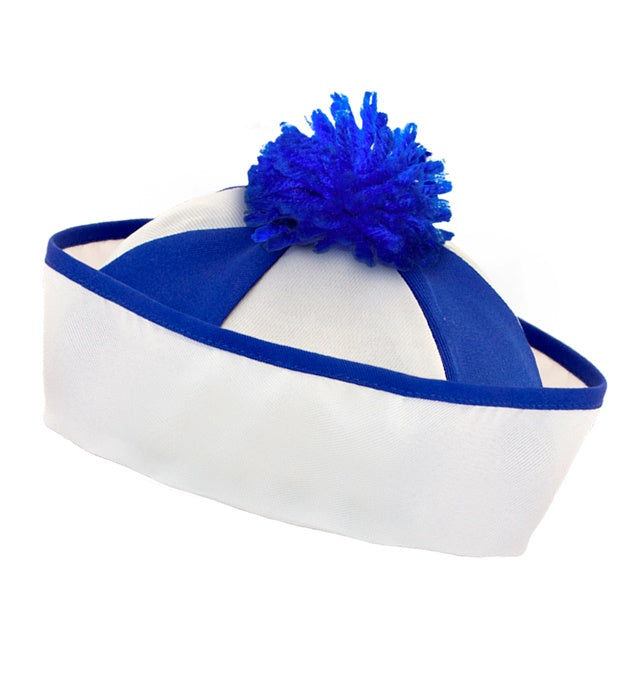 Klassischer Matrosenhut in Marineblau und Weiss für Fasnacht