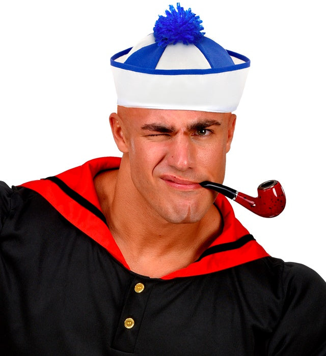 Klassischer Matrosenhut in Marineblau und Weiss für Fasnacht