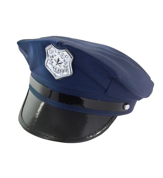 Polizeimütze mit Emblem als Fasnacht- und Karnevalskostümzubehör