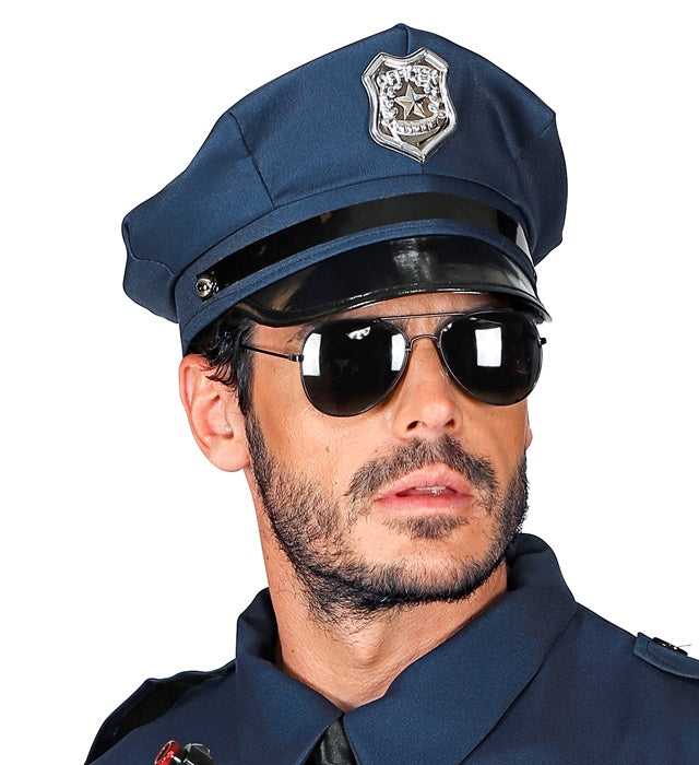 Polizeimütze mit Emblem als Fasnacht- und Karnevalskostümzubehör