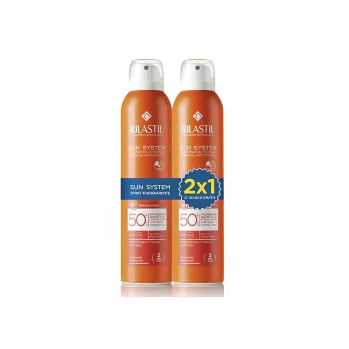 RILASTIL RILASTIL Sun System Transparent Spray Wet Skin Sonnenschutz SPF 50 2x200 ml Sonnenpflege