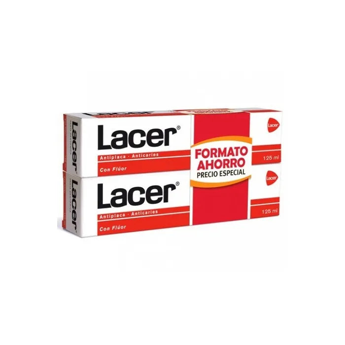 LACER LACER Zahnpasta Anti Plaque Antikaries 2 x 125 ml Packung Kosmetik