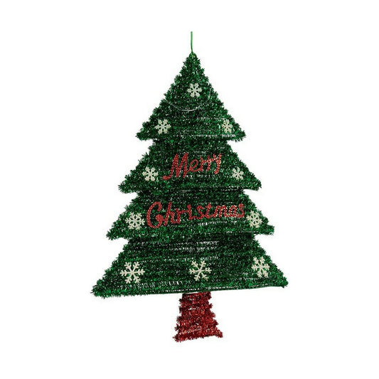 Weihnachtsbaum Krist+ Rot grün Silberfarben Silber Polypropylen PET Kunststoff 44 x 58,8 x 7 cm Weihnachtsbaum