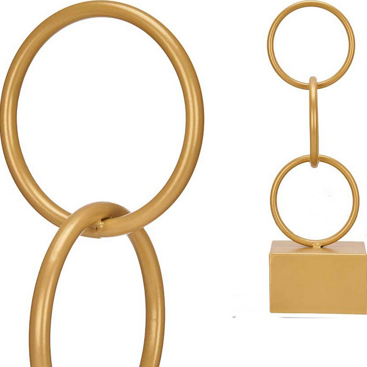 Gift Decor Deko-Figur mit goldenen Ringen aus Metall, ca. 12,5 x 40,5 x 12,5 cm – Detailansicht