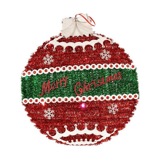 Weihnachtsbaumkugel Krist+ Weiß Rot Silberfarben Silber Polypropylen PET Kunststoff LED Leicht