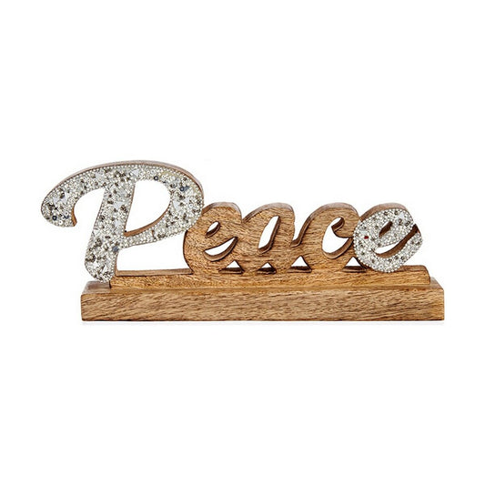Deko-Figur Krist+ Peace Silberfarben Glitzernd 6 x 13 x 31 cm