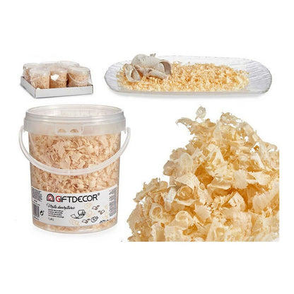 Dekorative dunkelgraue Holzspäne Gift Decor im Gefäss, 13 x 14 x 14 cm – Produktansicht