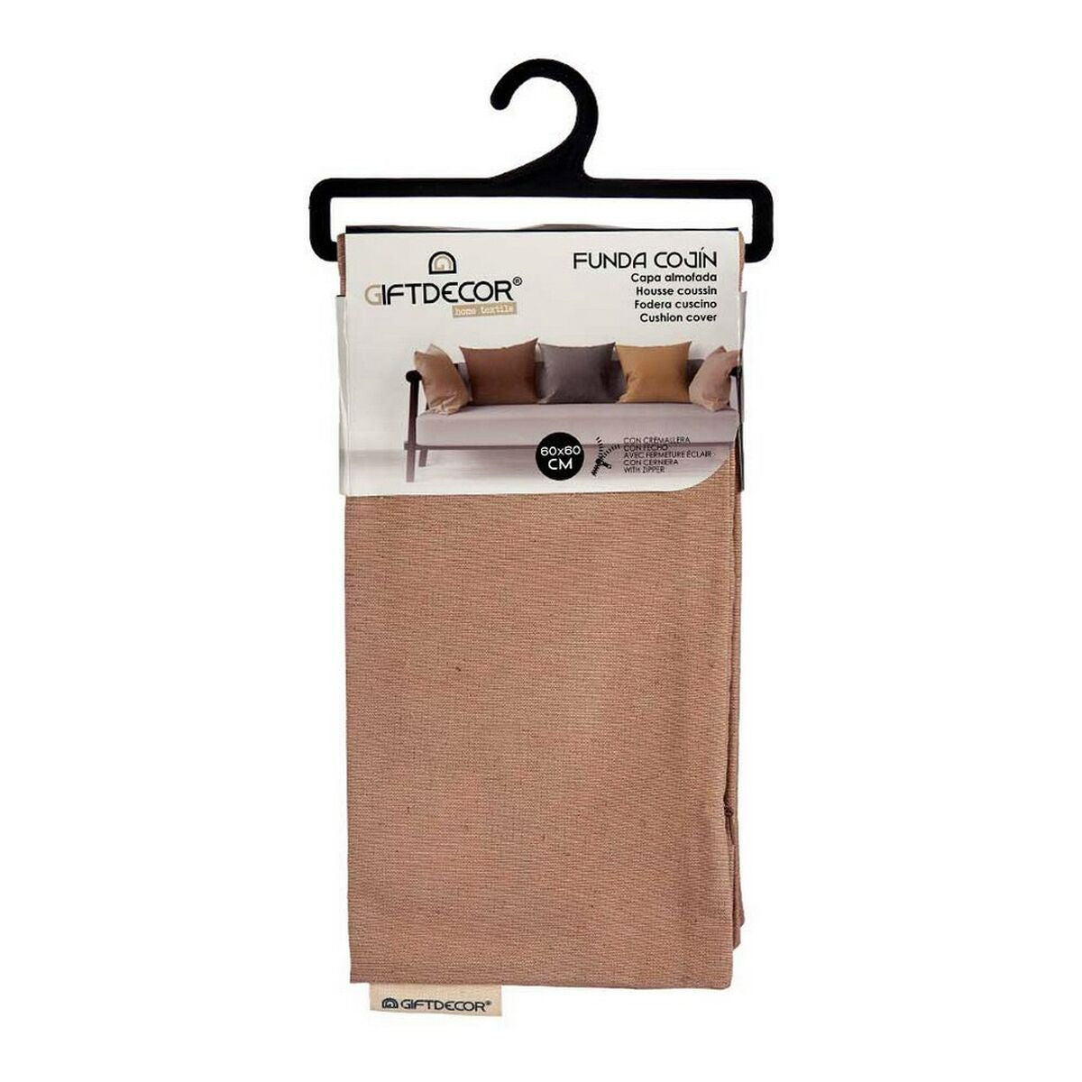 Brauner Gift Decor Kissenbezug mit Reissverschluss – Detailansicht
