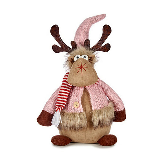 Weihnachts-Rentier Krist+ Braun Rosa 15 x 43 x 19 cm