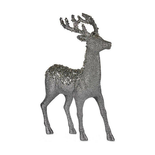 Weihnachts-Rentier Krist+ Weiß Silberfarben Silber Rentier 15 x 45 x 30 cm