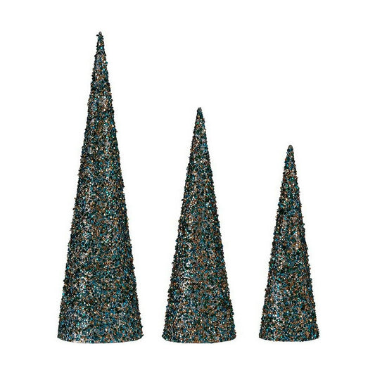 Weihnachtsschmuck Krist+ Blau Gold Pailletten Weihnachten 16,5 x 60 x 16,5 cm Kegel