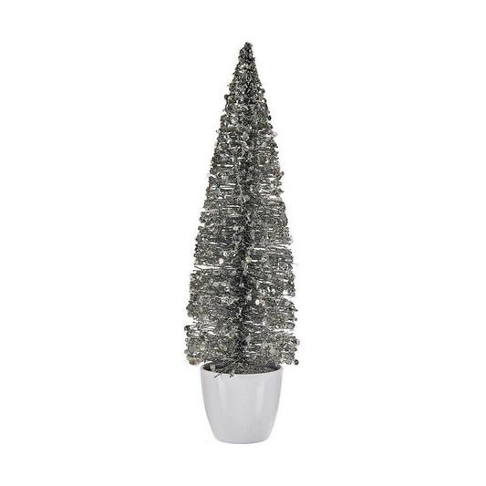 Weihnachtsbaum Krist+ Weiß Silberfarben Silber Kunststoff 10 x 38 x 10 cm