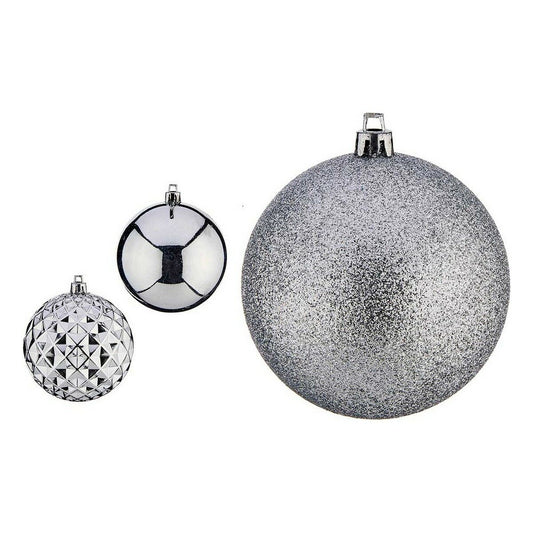 Weihnachtsbaumkugeln Krist+ Silberfarben PVC Ø 8 cm 3 Stück