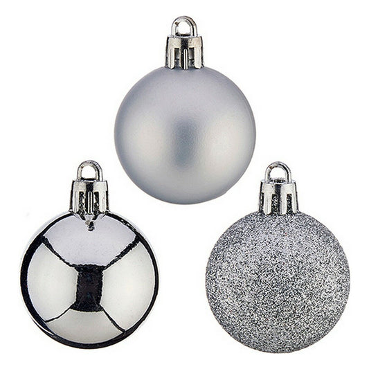 Weihnachtsbaumkugeln Krist+ Silberfarben PVC Ø 4 cm