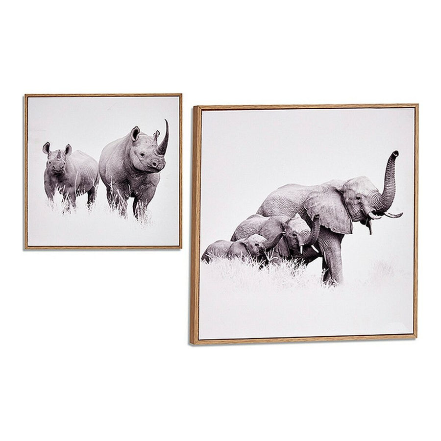 Gift Decor braunes Wandbild mit Rahmen und Tiermotiv aus Spanplatte, 31 x 31 x 2 cm