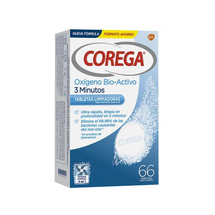 COREGA COREGA Active Oxygen 3 Minutes Reinigungstabletten 66 Stück Kosmetik