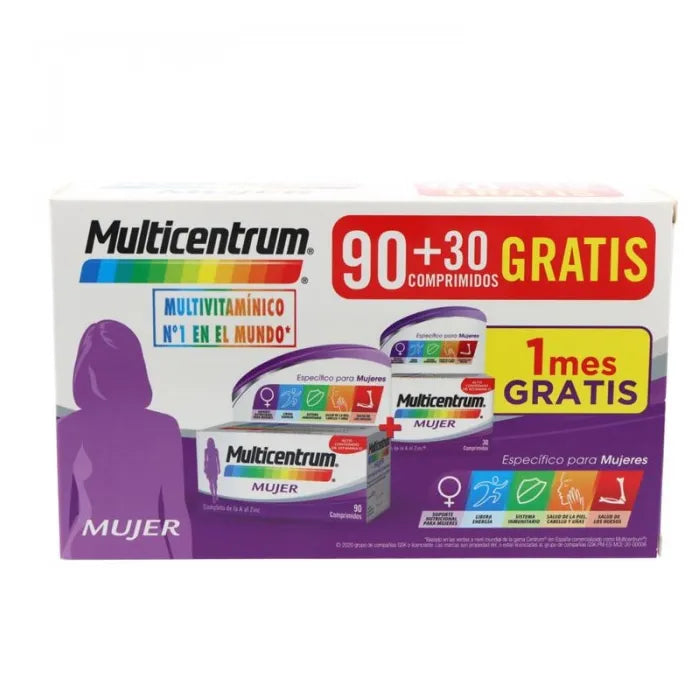 MULTICENTRUM MULTICENTRUM Women Pack 90 + 30 Tabletten 2er Set Multivitamin Nahrungsergänzung Kosmetik