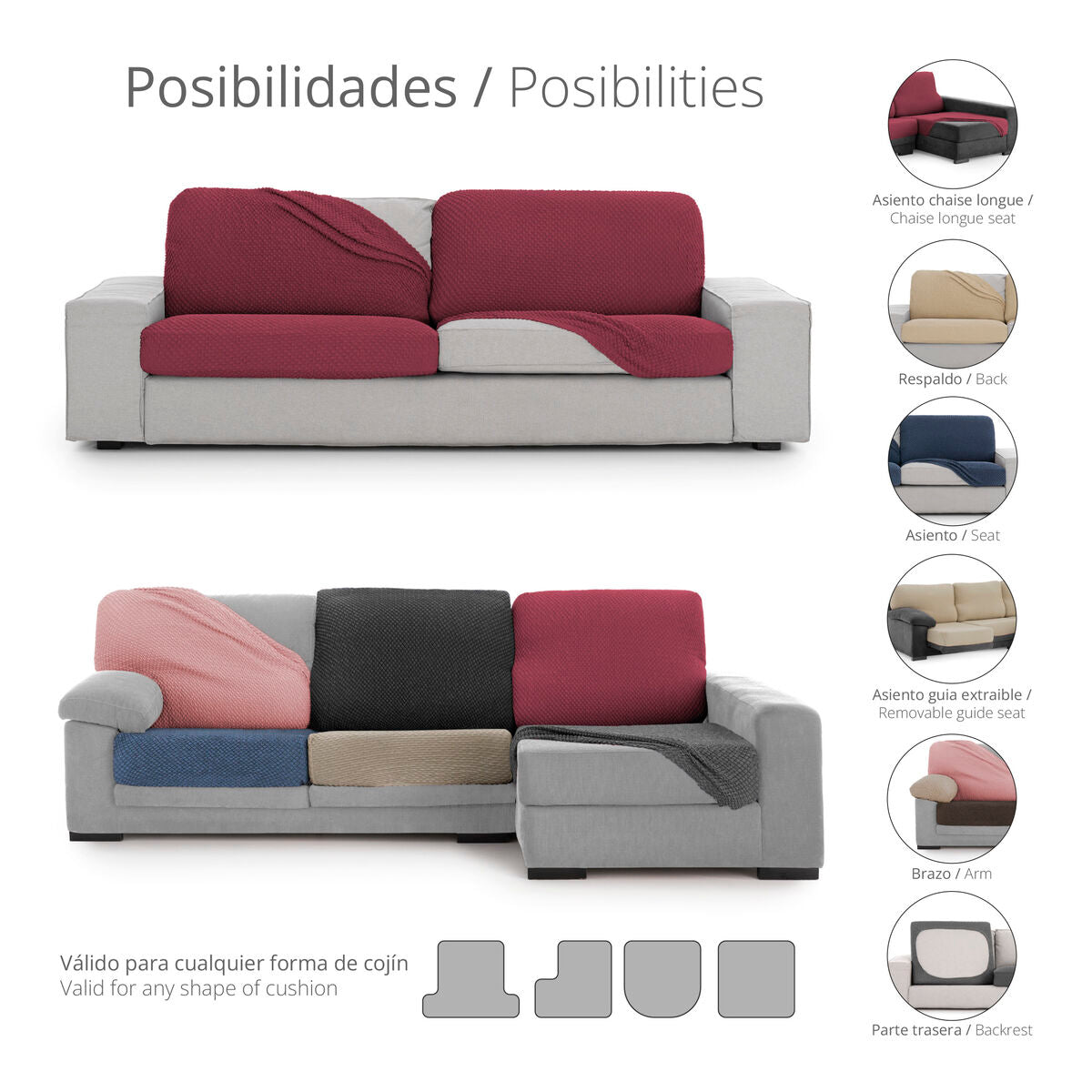 Eysa THOR Kissenbezug Beige für Sofa – Detailansicht