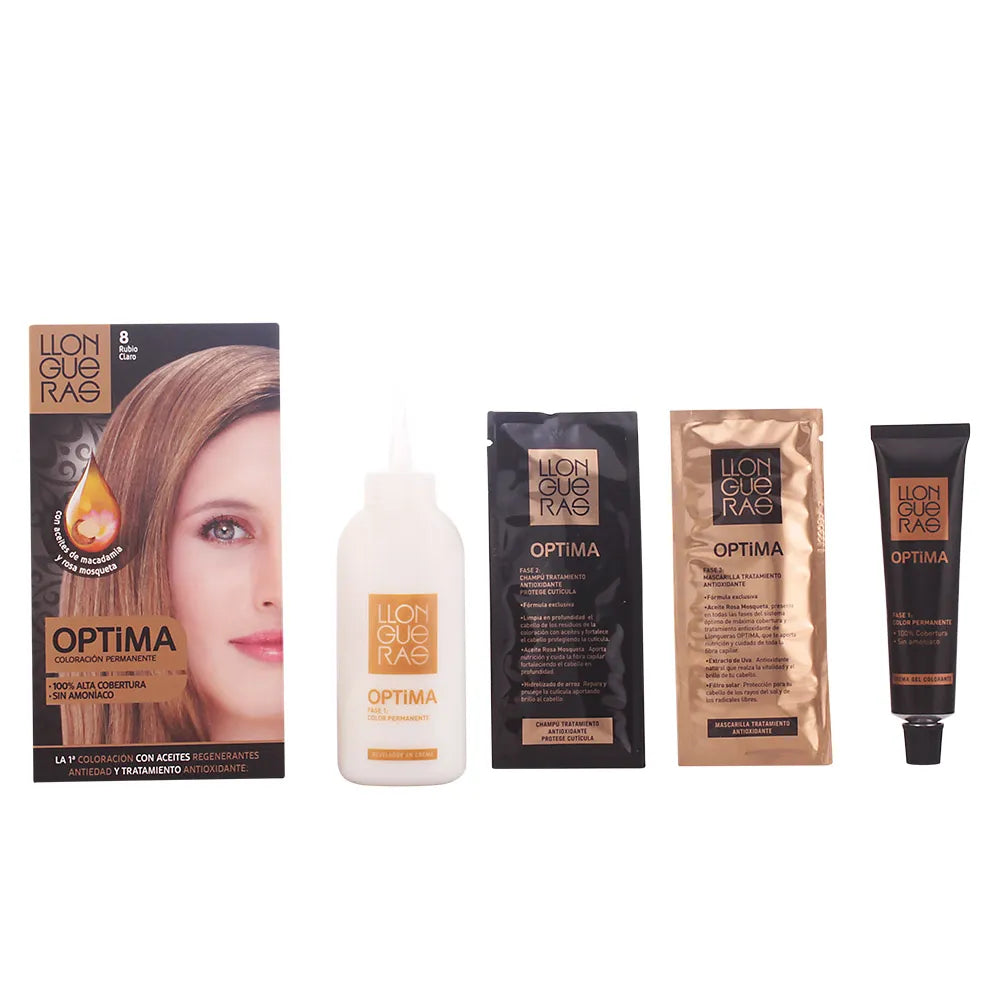 LLONGUERAS LLONGUERAS Optima Permanente Haarfarbe Ammoniakfrei 8 Hellblond
