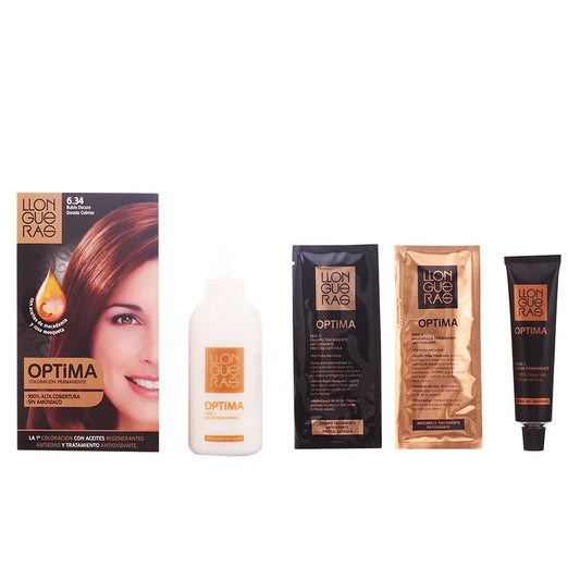 LLONGUERAS LLONGUERAS Optima Permanente Haarfarbe 6.34 Dunkel Gold Kupfer Blond Ammoniakfrei
