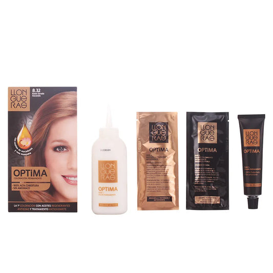 LLONGUERAS LLONGUERAS Optima Permanente Haarfarbe 8.32 Natürliche Golden Blond ohne Ammoniak