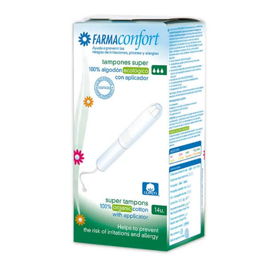 FARMACONFORT FARMACONFORT Cotton Tampons mit Applikator Größe Super 14 Stück Kosmetik