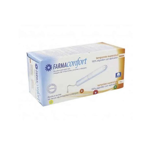 FARMACONFORT FARMACONFORT Cotton Tampons mit Applikator Superplus Größe 14 Stück Kosmetik
