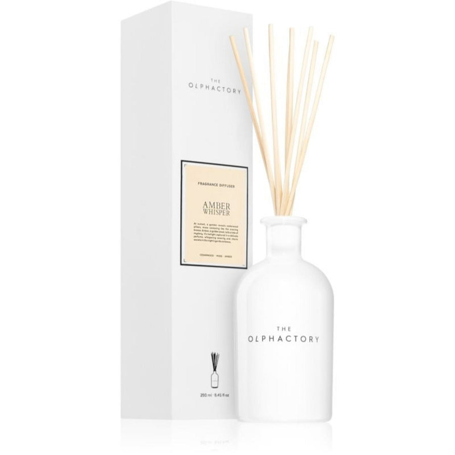 The Olphactory, Amber Whisper, Duftstäbchen, Bernstein, Aroma-Rattanstäbchen-Diffusor, 250 ml
