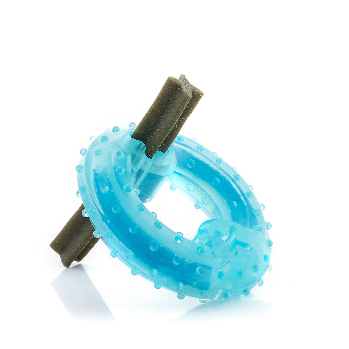 Glubiz gefrierfähiges 2-in-1-Beissspielzeug für Hunde von InnovaGoods, blau – Detailansicht