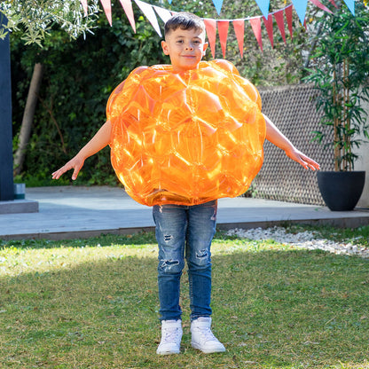 Aufblasbare Bumper-Bubble-Bälle Bumpoy von InnovaGoods, 2er-Set in Blau und Orange – Rückansicht