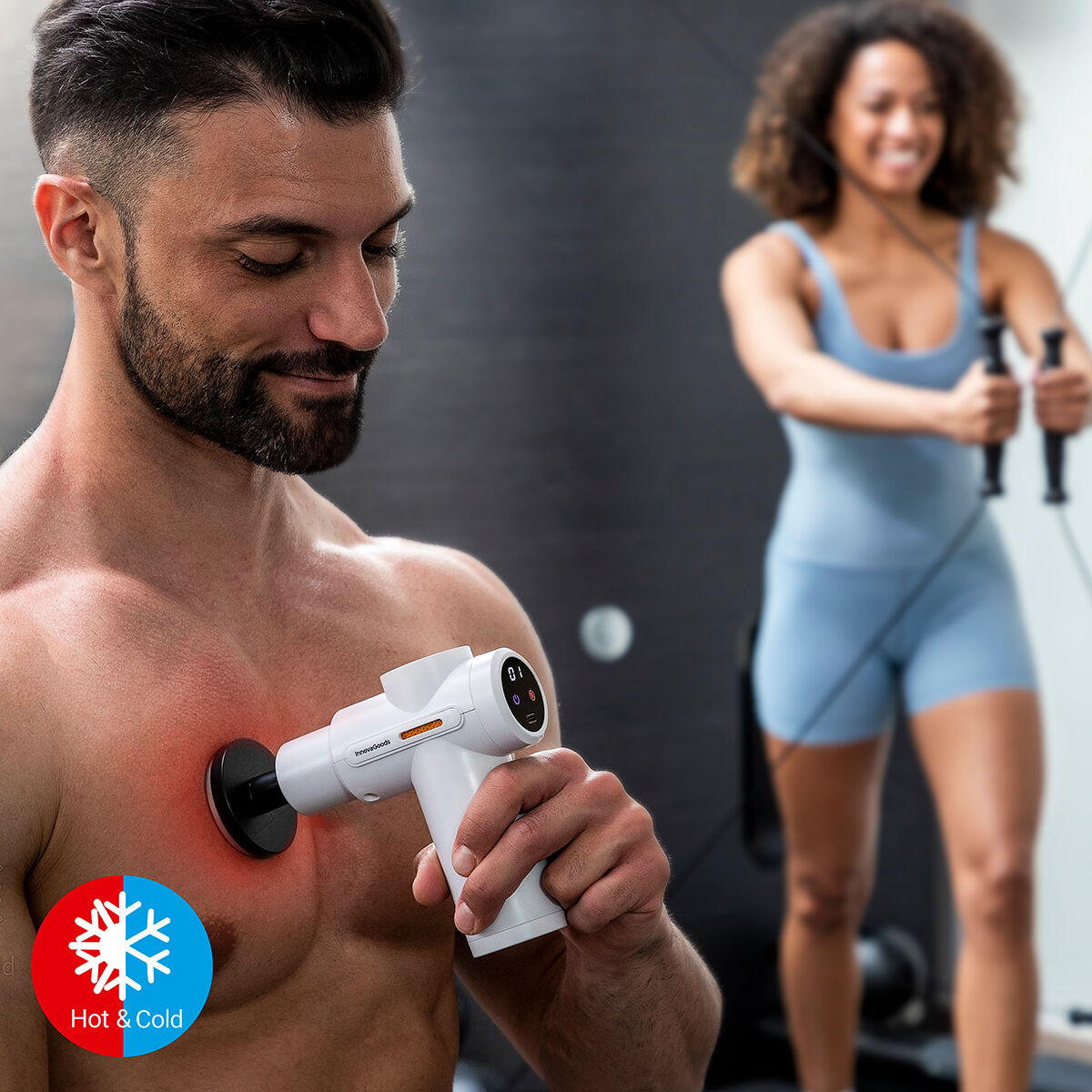 InnovaGoods Hokgun Muskel-Massagepistole mit Wärme- und Kältefunktion – Produktansicht