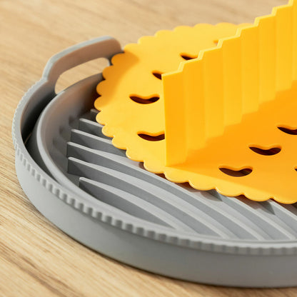 Faltbarer Silikonkorb für Heissluftfritteusen mit Trennwand – Fliynner InnovaGoods