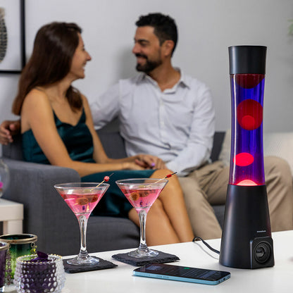 Lavalampe mit Bluetooth-Lautsprecher Maglamp von InnovaGoods im Retro-Design – Anwendungsansicht