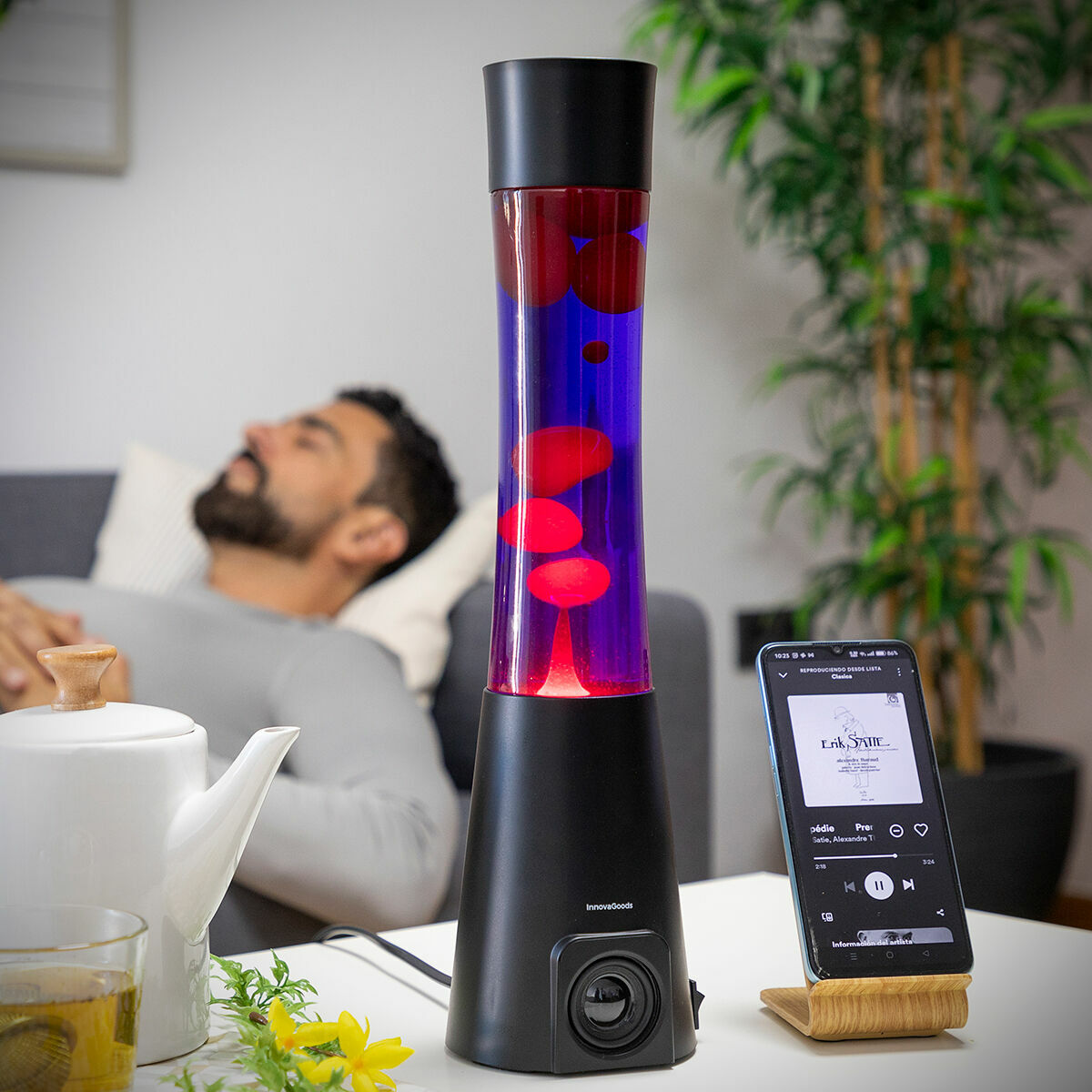 Lavalampe mit Bluetooth-Lautsprecher Maglamp von InnovaGoods im Retro-Design – Seitenansicht