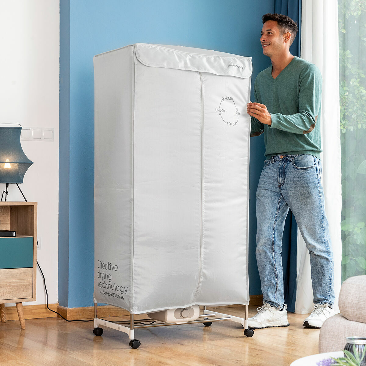 InnovaGoods Dupledry tragbarer elektrischer Wäschetrockner 1200 W in Grau – Ansicht 8
