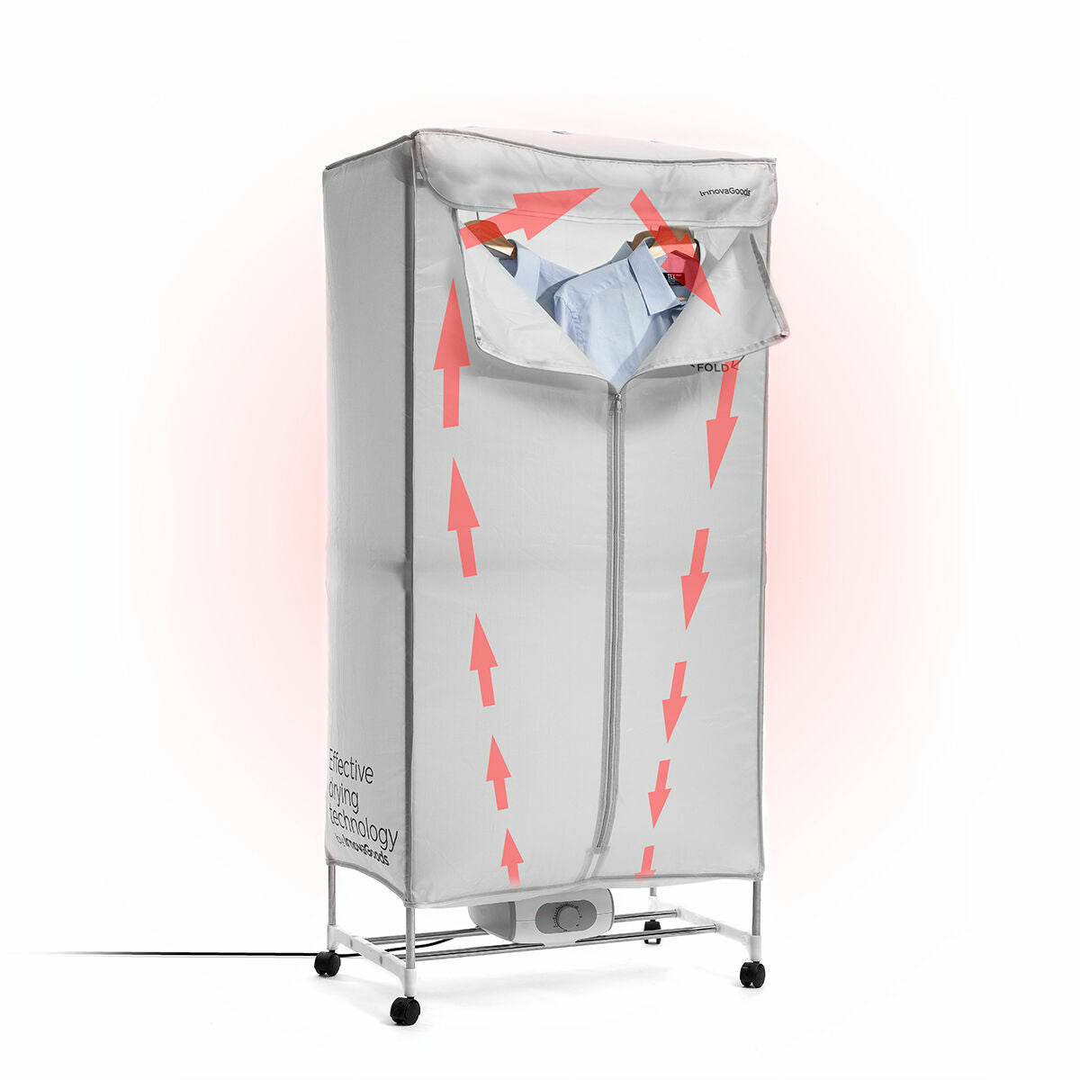 InnovaGoods Dupledry tragbarer elektrischer Wäschetrockner 1200 W in Grau – Verpackung