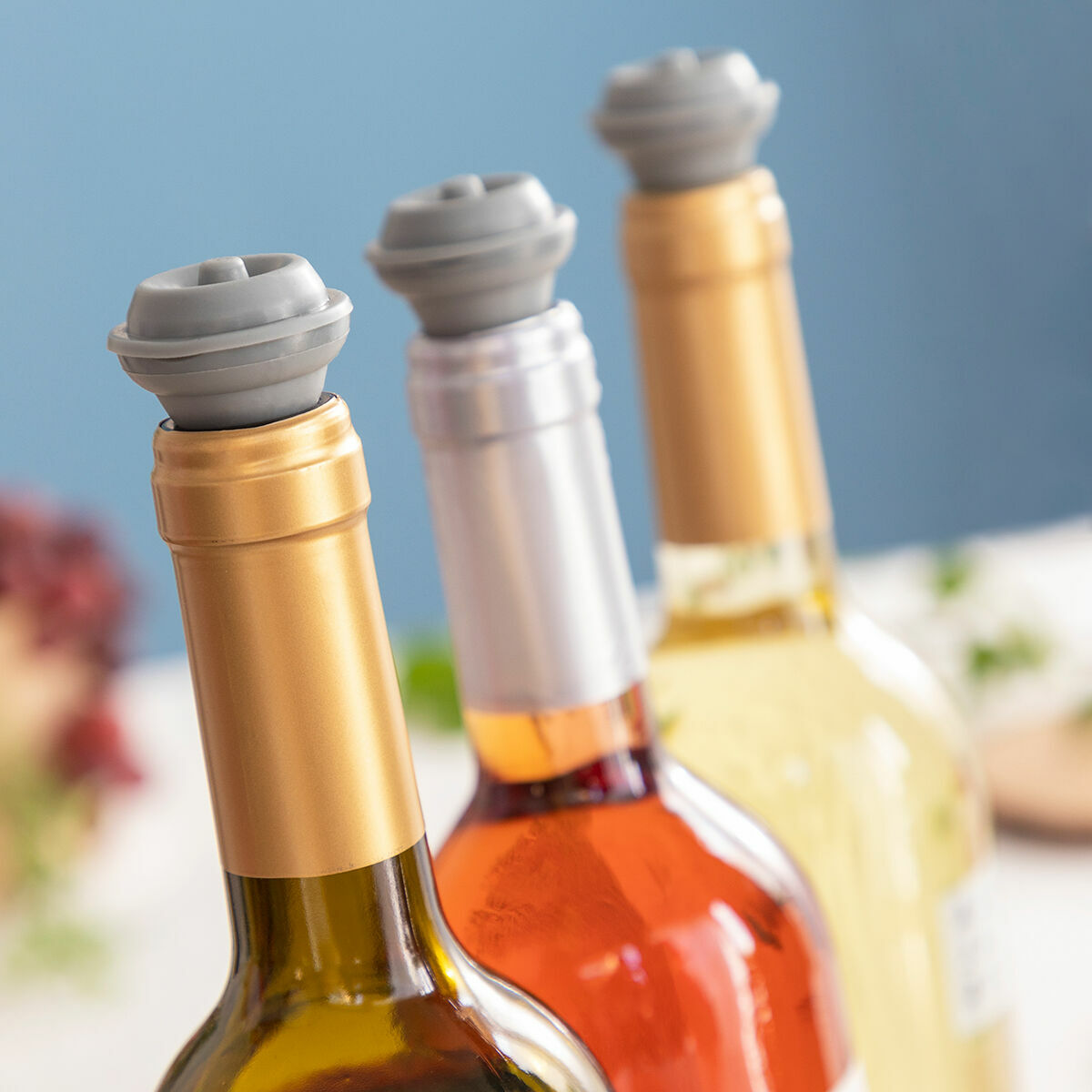 InnovaGoods Winuum Wein-Vakuumpumpe mit vier Vakuumverschlüssen in Grau – Ansicht 8