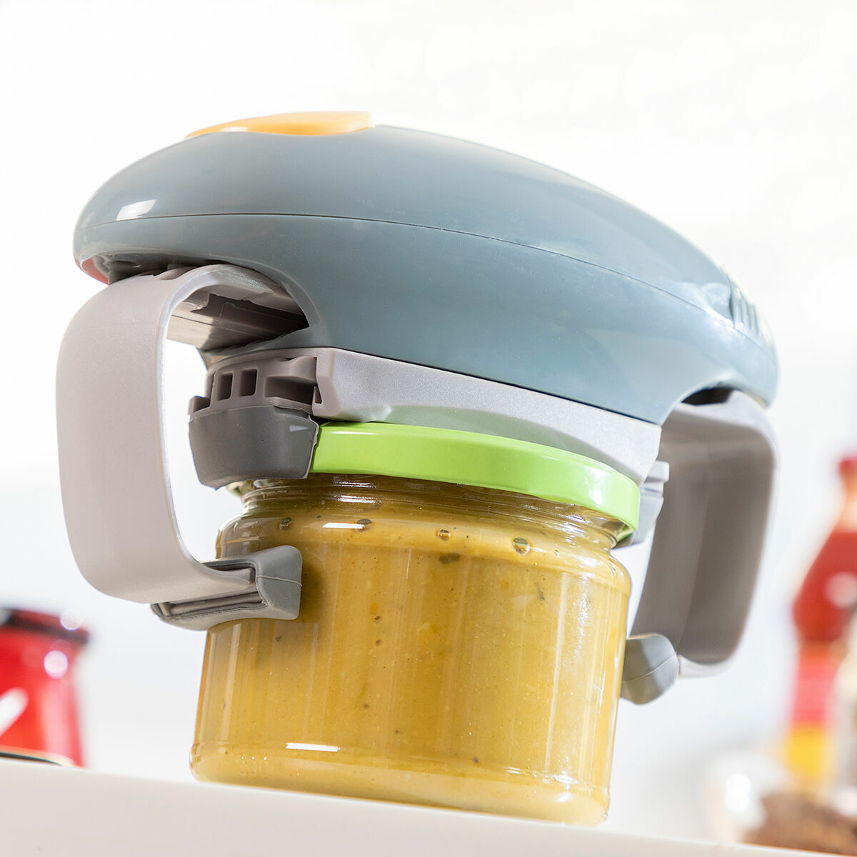 Elektrischer Gläser- und Dosenöffner Lloucan von InnovaGoods in Grau und Orange – Ansicht 7