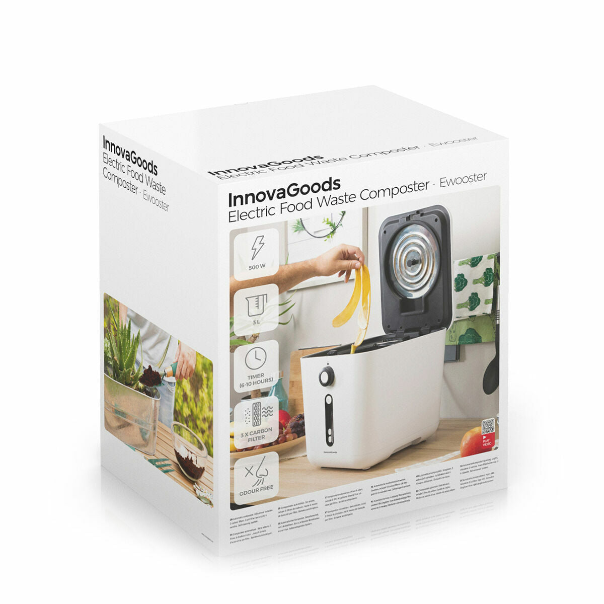 Elektrischer Küchenkomposter Ewooster InnovaGoods 3 l – Seitenansicht