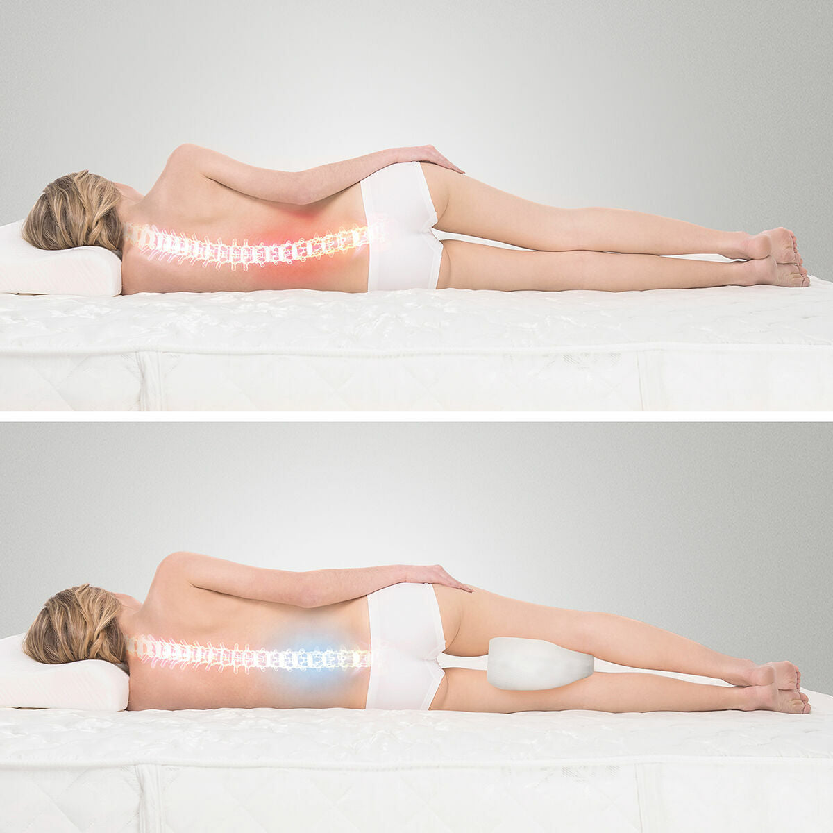 Graues ergonomisches Beinkissen Lerellow mit Befestigungsband von InnovaGoods – Ansicht 8