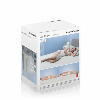 Graues ergonomisches Beinkissen Lerellow mit Befestigungsband von InnovaGoods – Detailansicht
