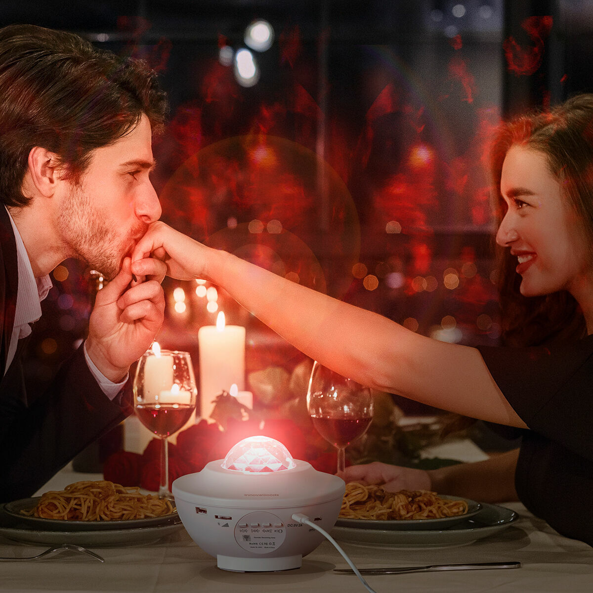 LED-Sternenprojektor Sedlay von InnovaGoods mit Bluetooth-Lautsprecher und RGB-Beleuchtung – Detailansicht